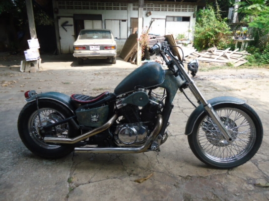 ขายชอปเปอร์ HONDA STEED 400 INVOICE และเสีย สพม.เรียบร้อยแล้ว ไม่ต้องกลัวโดนยึด  สีพ่นเขียวลายคราม สังคโลก จัดไป 65,000.-