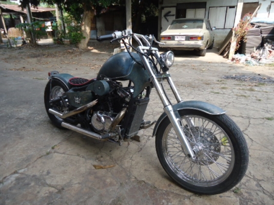 ขายชอปเปอร์ HONDA STEED 400 INVOICE และเสีย สพม.เรียบร้อยแล้ว ไม่ต้องกลัวโดนยึด  สีพ่นเขียวลายคราม สังคโลก จัดไป 65,000.-