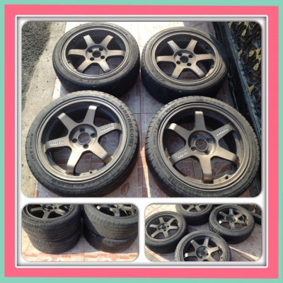 ขายแม็กมือ2 TE37 ขอบ16 กับ 17 4/100 อย่างละคู่ + ยาง 7,900 บาท ราคาถูก