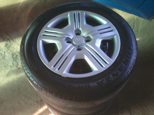 ล้อกะทะ+ยาง+ฝาครอบ city