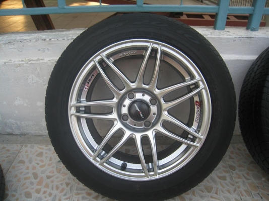 ขายล้อแม็ก Lenso Project D Spec-D 15"x7" et 40 4รู 100+ยางปี 10 ( 081-3747940 )