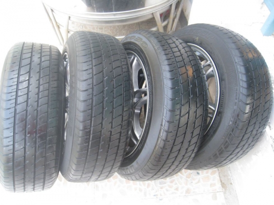 ขายล้อแม็ก Lenso Project D Spec-D 15"x7" et 40 4รู 100+ยางปี 10 ( 081-3747940 )