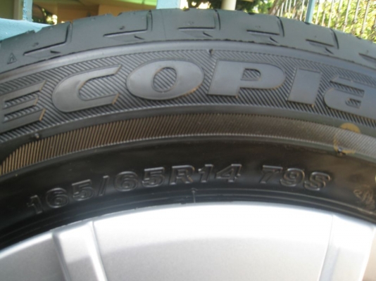 ขายกะทะล้อ mitsubishi  mirage 14"  4/100  +ยางปี 12+ฝาครอบ (081-3747940)
