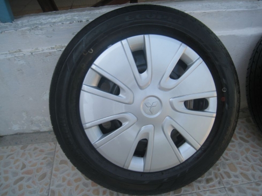 ขายกะทะล้อ mitsubishi  mirage 14"  4/100  +ยางปี 12+ฝาครอบ (081-3747940)