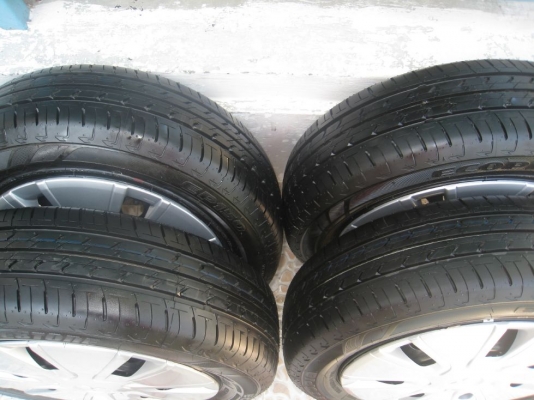 ขายกะทะล้อ mitsubishi  mirage 14"  4/100  +ยางปี 12+ฝาครอบ (081-3747940)