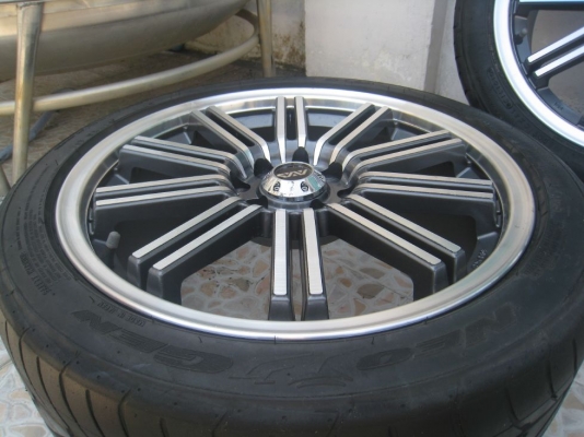 ขายล้อแม็ก 17"x7" et42 4/100,114 + ยางปี 10 ( 081-3747940 )