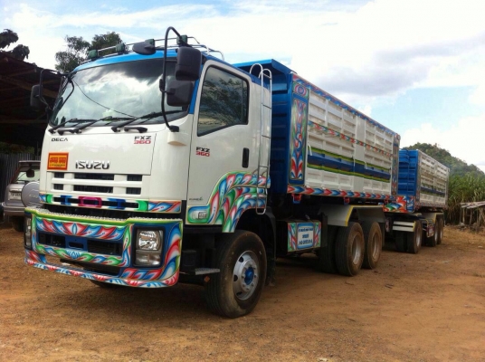 ขายรถพ่วงสิบล้อดัมพ์ ISUZU 360 แรง มกราคม 57 กระบะดัมพ์แม่ลูกอู่ SRK ขอนแก่น ลูกยาว 6.80 เมตร