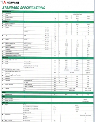 MITSUBISHI FORKLIFT TRUCKS Diesel 3.0T
