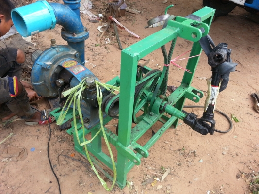 ปั้มน้ำพร้อมฐาน ต่อกับ pto รถไถ ครบชุด