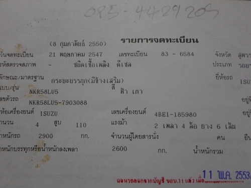 รถบรรทุกหกล้อ NKR110HP แท้ห้าง เก่าเขาแต่ไหม่เราขาย วิ่งข้าว วิ่งมันรับจ้างก็ดีประหยัดมาก บริการส่งถึงบ้านเลย