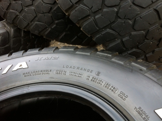 ขายยาง BF Goodrich Mud-Terrain KM2  285 75 r16 พร้อมใช้งานครับ
