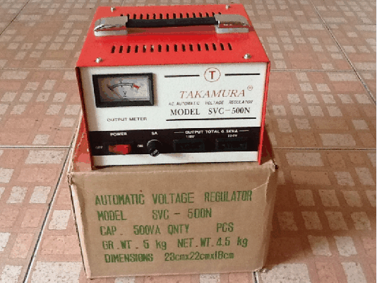 ขายหม้อแปลง-รักษาระดับแรงดันไฟ(AC. AUTOMATIC VOLTAGE REGULATOR) TAKAMURA SVC-500N INPUT 100V-220V OUTPUT 110-220Vของใหม่คับ.