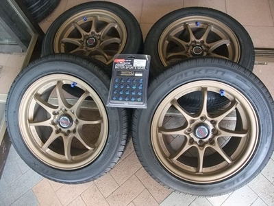 ล้อใหม่ CE28 ขอบ15 กว้าง7 พร้อมยางเปอร์เซนต์ดอกเต็มๆ จุ๊บ+น็อต