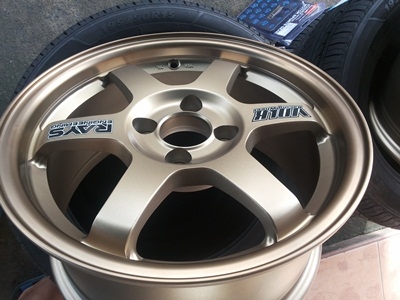 ขายล้อTE37(ใหม่)กว้าง 7 ออฟ 35 สีน้ำตาลไหม้ขอบชา