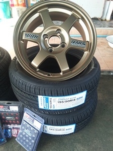 ขายล้อTE37(ใหม่)กว้าง 7 ออฟ 35 สีน้ำตาลไหม้ขอบชา