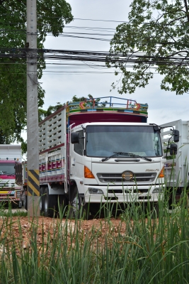 HINO MEGA FL 220 hp กระบะเหล็กยาว 6.20 m
