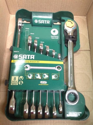 ประแจแหวนฟรีข้าง-ปากตายข้าง sata 8 ตัวชุด