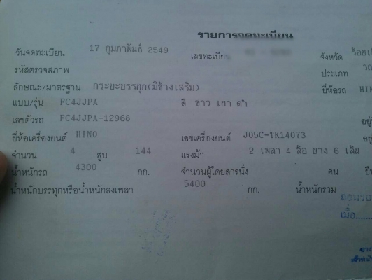 ขายHINO FC4J ห้างแท้ ปี49 เครื่องดี แคชซีสวย พ.เพาเวอร์ เบรกทิฟฟี่ ภายในสวย แอร์เย็น เอกสารพร้อมโอน สนใจโทร 090-8588220คุณนะ ID:narong498 หรือ www.truck.in.th/498 ขายHINO FC4J ห้างแท้ ปี49 เครื่องดี แคชซีสวย พ.เพาเวอร์ เบรกทิฟฟี่ ภายในสวย แอร์เย็น เอกสารพร้อมโอน สนใจโทร 090-8588220คุณนะ ID:narong498 หรือ www.truck.in.th/498