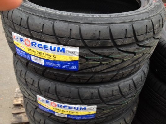 ยางใหม่ ยางซิ่ง forceum 215-45-17 ขอบ 17 ปี 14 สี่เส้น 9,000