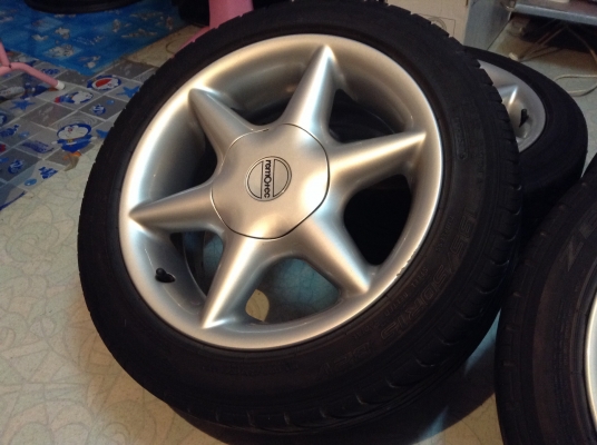 แม็กนอกขอบ 15 นิ้วพร้อมยางฟอเก้น 4 วง 4รู100/114พร้อมใช้