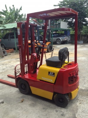 +++ ขายรถโฟล์คลิท์ TOYOTA FG07  ขนาด  700  กิโล  (รถนอก  พร้อมใช้)  เครื่องยนต์เบนซิน  เสา  2.5  เมตร  เกียร์ธรรมดา  งา 1,070  มม.  ยางตัน  *** สนใจรายละเอียด  โทร. คุยได้ครับ โทร. 081-659-7598 ครับ ***