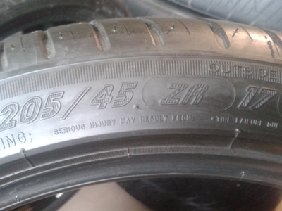 ยาง Michelin 205/45/17 ปี 12
