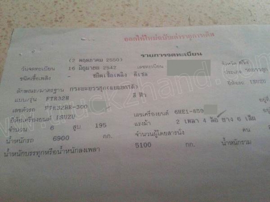 รถบรรทุก 6 ล้อดั้มพ์ ISUZU รุ่น FTR32H