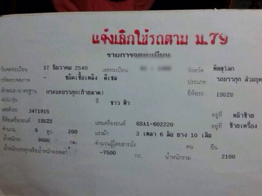 ขายรถสิบล้อ ISUZU JUMBO 3471915 เครื่องเดิม 200 แรง 2 เพลา เกียร์เดิม สโลด์เดิม แพหลังใหญ่