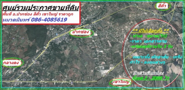 ศูนย์รวม ประกาศขายที่ดิน พื้นที่ อ.ปากช่อง สีคิ้ว เขาใหญ่/ หมวดมินทร์ 086-4085619