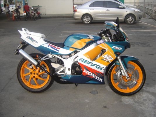 NSR 150SP PROARM ทำสีใหม่ทั้งคัน สวยมาก สีเขียวส้ม ลายเดิม..ๆ ลาย