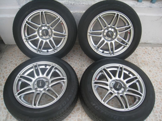 ขายล้อแม็ก Lenso Project D Spec-D 15"x7" et 40 4รู 100+ยางปี 10 ( 081-3747940 )