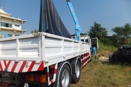 10ล้อช่วงยาวHINO MEGA500 UROIIIปี53ติดเครนทานาโดZFX 5ตัน