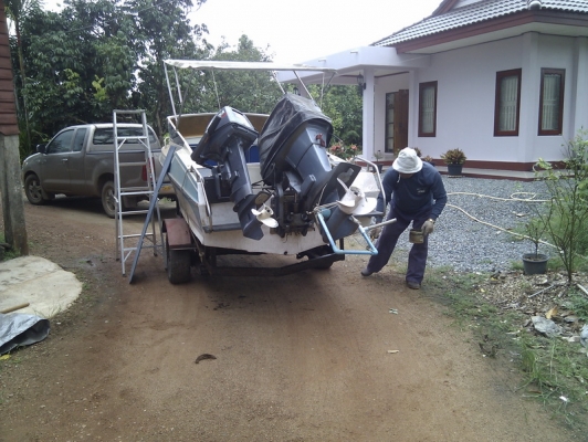 ขายเรือ ไม้เคลือบไฟเบอร์ 17ฟุต + เครื่อง 90 แรง ขายแล้วครับ