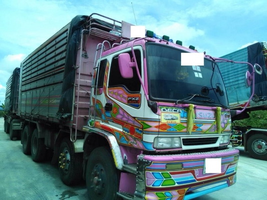 ขายรถสิบล้อ ISUZU DECA FXZ 320 HP EURO2 ปี 50พ่วงแม่+ลูกดั้ม 3คาน คอกเกษตรดั้มราคาต่อรองได้