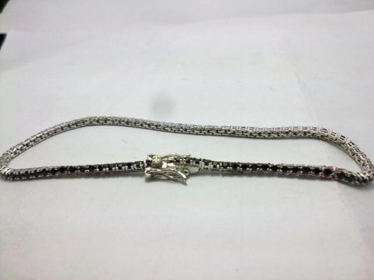 สร้อยข้อมือเงินประดับพลอย2เส้น