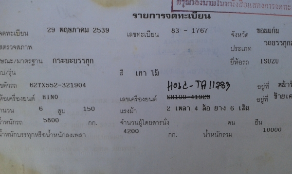 ขาย6ล้อใหญ่ หน้ายาวTX เครื่องHO6C ขาย6ล้อใหญ่ หน้ายาวTX เครื่องHO6C