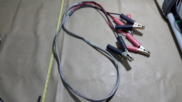 สายพ่วงแบตเตอรี่ หนาๆ5มิล ยาว 2.4 เมตร หุ้มด้วยสายถักstainless steel