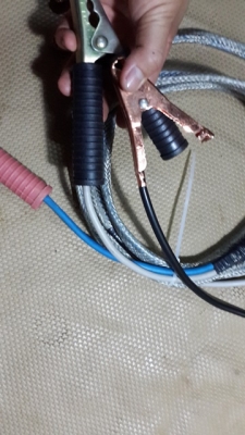 สายพ่วงแบตเตอรี่ หนาๆ5มิล ยาว 2.4 เมตร หุ้มด้วยสายถักstainless steel