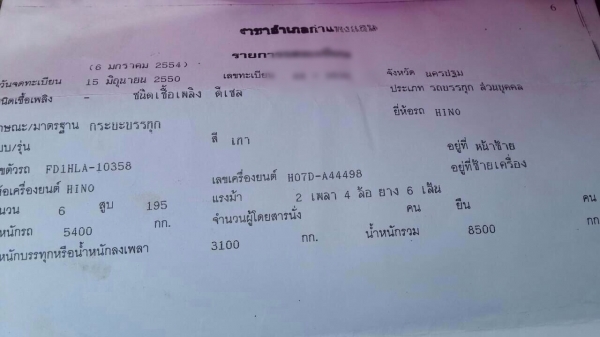 ขายรถบรรทุกหกล้อตู้แห้ง HINO FD1HLA เครื่อง HO7D-195 แรง ตู้แห้ง ทะเบียนพร้อม