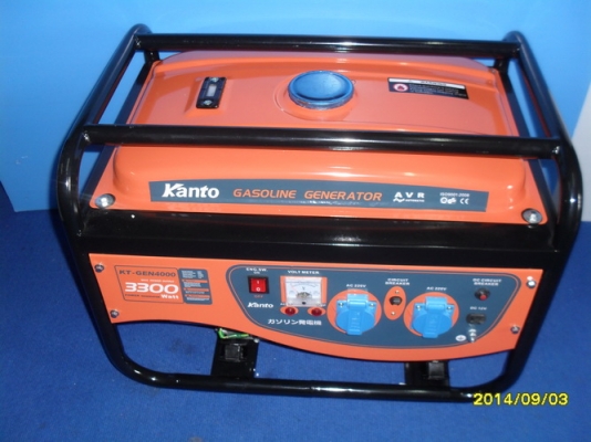 เครื่องปั่นไฟฟ้า  ขนาด 3300 watt AC 220 volt   DC12 volt  น้ำมันแก็สโซฮอล