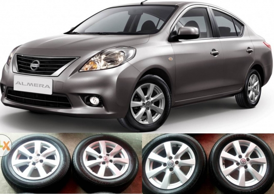 ล้อ Nissan Almela ขอบ15พร้อมยาง ปี12 ล้อ Nissan Almela ขอบ15พร้อมยาง ปี12