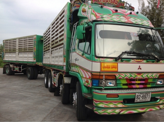 ขายรถพ่วงมิตซูบิชิFN627  เจ้าของใช้งานเอง ขายเอง (รถบ้าน) รถ 20 ล้อยางเรเดี๊ยนทั้งหมด ดั๊มแม่-ลูก