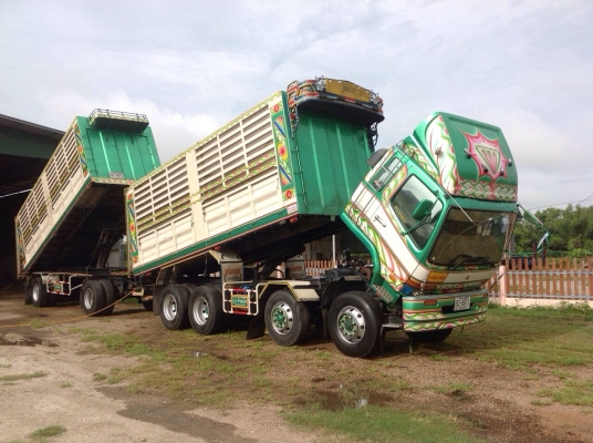 ขายรถพ่วงมิตซูบิชิFN627  เจ้าของใช้งานเอง ขายเอง (รถบ้าน) รถ 20 ล้อยางเรเดี๊ยนทั้งหมด ดั๊มแม่-ลูก