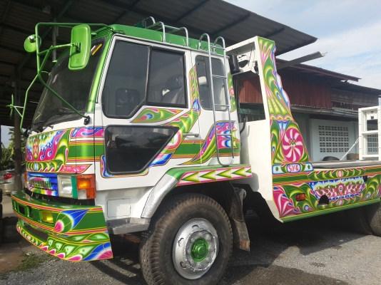 ขายรถเทรลเลอร์ 10 ล้อ มิตซูบิชิ รถ 2 เพลา บรรทุกรถเกี่ยวข้าว