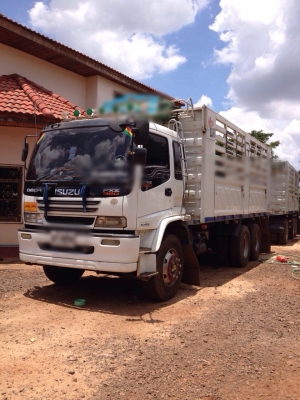 ขายรถบรรทุกพ่วง ISUZU เครื่อง 320 แรง ปี 50 กระบะไม่ดัมพ์สามมิตร ทะเบียนพร้อม