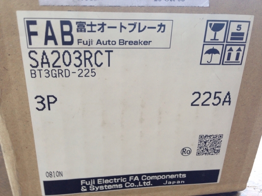 ขายเบรคเกอร์ Fuji 225 Amp. ของใหม่ไม่เคยใช้งาน อยู่ในกล่องพร้อมคู่มือ มีหลายตัวครับ ขายเบรคเกอร์ Fuji 225 Amp. ของใหม่ไม่เคยใช้งาน อยู่ในกล่องพร้อมคู่มือ มีหลายตัวครับ