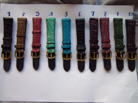 +++++ สายหนังจระเข้แท้ลายสวยขนาดหัว 18 มม.ราคาถูก +++++