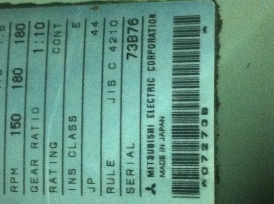 มอเตอร์เกี่ยร์ทด MISUBISHI ขนาด 300 W. หมุนที่ 180 รอบต่อนาที ใช้ไฟบ้าน 220 V.ได้ มอเตอร์เกี่ยร์ทด MISUBISHI ขนาด 300 W. หมุนที่ 180 รอบต่อนาที ใช้ไฟบ้าน 220 V.ได้