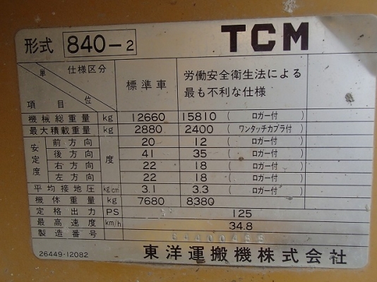 ขายรถตัก TCM 840-2