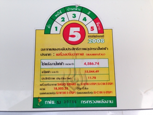 **** ขายแอร์ SAIJO DENKI 18000 BTU ตัว TOP ****